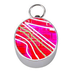 Pop Art Neon Wall Mini Silver Compasses by essentialimage365