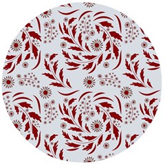 Folk Flowers Art Pattern Floral Abstract Surface Design  Seamless Pattern Wooden Bottle Opener (round) by Eskimos
