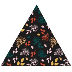 Rose Floral Wooden Puzzle Triangle by tmsartbazaar