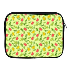 Vector Fruits Pattern, Pastel Colors, Yellow Background Apple Ipad 2/3/4 Zipper Cases by Casemiro