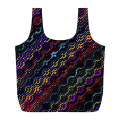 Dark Multicolored Mosaic Pattern Full Print Recycle Bag (l) by dflcprintsclothing