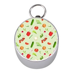 Seamless Pattern With Vegetables  Delicious Vegetables Mini Silver Compasses by SychEva