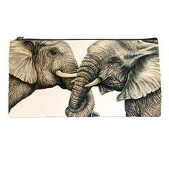 Two Elephants  Pencil Case by ArtByThree