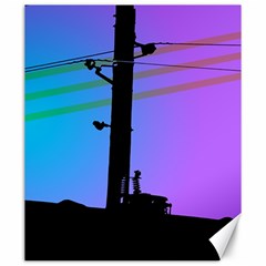 Vaporwave Wires And Transformer Canvas 20  X 24  by WetdryvacsLair