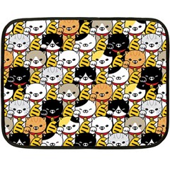 Cat-seamless-pattern-lucky-cat-japan-maneki-neko-vector-kitten-calico-pet-scarf-isolated-repeat-back Double Sided Fleece Blanket (mini)  by elchino