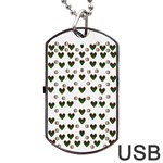 Hearts And Pearls For Love And Plants For Peace Dog Tag USB Flash (One Side) Front