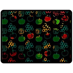 Apples Honey Honeycombs Pattern Double Sided Fleece Blanket (large)  by Sapixe