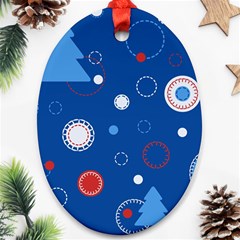 Christmas Pattern Tree Design Oval Ornament (two Sides) by Sapixe