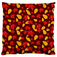 Autumn Pattern,oak And Maple On Burgundy Standard Flano Cushion Case (two Sides) by Daria3107