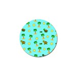 Turtle And Palm On Blue Pattern Golf Ball Marker (10 pack) Front