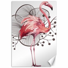 Watercolor Flamingo Canvas 12  X 18  by webstylecreations