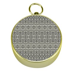 Abstract Silver Ornate Decorative Pattern Gold Compasses by dflcprintsclothing