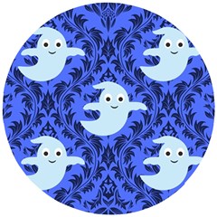 Ghost Pattern Wooden Puzzle Round by NerdySparkleGoth