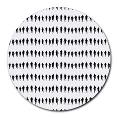 Athletic Running Graphic Silhouette Pattern Round Mousepads by dflcprintsclothing