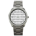 Athletic Running Graphic Silhouette Pattern Sport Metal Watch Front