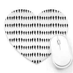 Athletic Running Graphic Silhouette Pattern Heart Mousepads by dflcprintsclothing