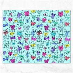 Bows On Blue Rectangular Jigsaw Puzzl by Daria3107