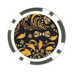 Folk Flowers Pattern Floral Surface Poker Chip Card Guard by Eskimos