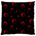 Red Drops On Black Large Flano Cushion Case (Two Sides) Front