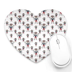 Sketchy Style Scarecrow Drawing Motif Pattern Heart Mousepads by dflcprintsclothing