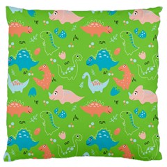 Funny Dinosaur Large Flano Cushion Case (one Side) by SychEva