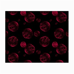 Red Sponge Prints On Black Background Small Glasses Cloth (2 Sides) by SychEva