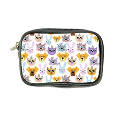 Funny Animal Faces With Glasses On A White Background Coin Purse by SychEva