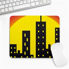 Skyline-city-building-sunset Large Mousepads by Sudhe