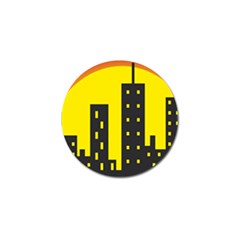 Skyline-city-building-sunset Golf Ball Marker (4 Pack) by Sudhe