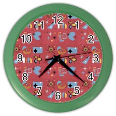 50s Red Color Wall Clock by NerdySparkleGoth