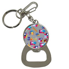 80s And 90s School Pattern Bottle Opener Key Chain by NerdySparkleGoth