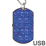 Branches With Peach Flowers Dog Tag USB Flash (One Side) Front