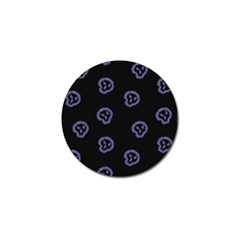 Purple Skulls On Dark Background Golf Ball Marker (10 Pack) by SychEva