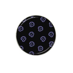 Purple Skulls On Dark Background Hat Clip Ball Marker (4 Pack) by SychEva