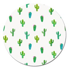 Funny Cacti With Muzzles Magnet 5  (round) by SychEva