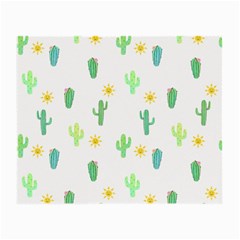 Green Cacti With Sun Small Glasses Cloth by SychEva