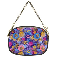 Multicolored Splashes And Watercolor Circles On A Dark Background Chain Purse (two Sides) by SychEva