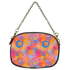 Multicolored Splashes And Watercolor Circles On A Dark Background Chain Purse (two Sides) by SychEva