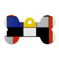 Composition A By Piet Mondrian Dog Tag Bone (two Sides) by impacteesstreetweareight