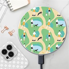 Girls With Dogs For A Walk In The Park Wireless Charger by SychEva