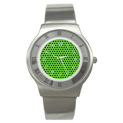 Metallic Mesh Screen-green Stainless Steel Watch by impacteesstreetweareight