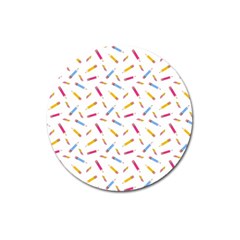 Multicolored Pencils And Erasers Magnet 3  (round) by SychEva