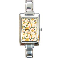 Yellow Juicy Pears And Apricots Rectangle Italian Charm Watch by SychEva