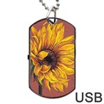 Sunflower Dog Tag USB Flash (One Side) Front