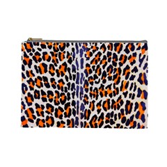 Fur-leopard 5 Cosmetic Bag (large) by skindeep