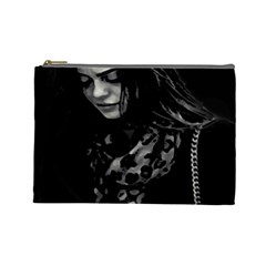 Beauty Woman Black And White Photo Illustration Cosmetic Bag (large) by dflcprintsclothing