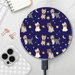 Terrier Cute Dog With Stars Sun And Moon Wireless Charger by SychEva