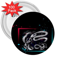 Snakeart 3  Buttons (100 Pack)  by Sparkle