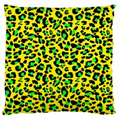 Yellow And Green, Neon Leopard Spots Pattern Standard Flano Cushion Case (two Sides) by Casemiro