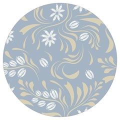 Folk Flowers Pattern Floral Surface Design Seamless Pattern Round Trivet by Eskimos